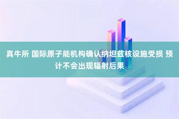 真牛所 国际原子能机构确认纳坦兹核设施受损 预计不会出现辐射后果