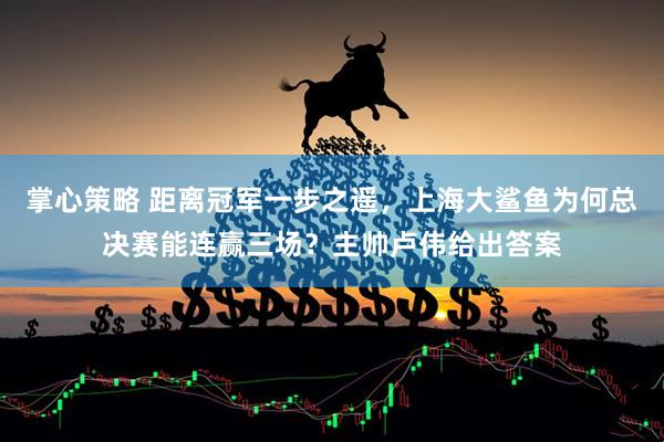 掌心策略 距离冠军一步之遥，上海大鲨鱼为何总决赛能连赢三场？主帅卢伟给出答案
