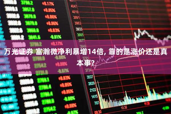 万光证券 富瀚微净利暴增14倍, 靠的是涨价还是真本事?
